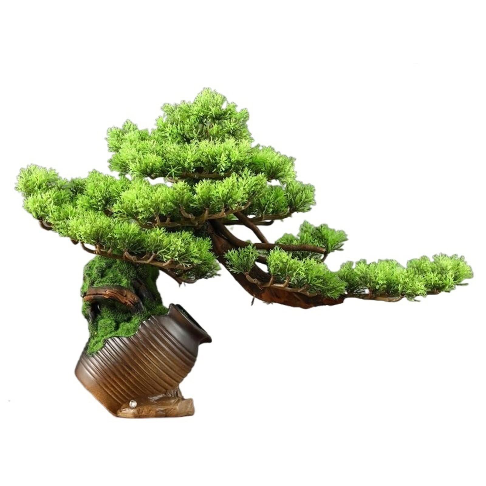 HCZKIUJY Artificial Bonsai Tree Artificial Bonsai Tree Artificial Plants Potted Tree Artificial House Plants Bonsai Fake Plant Greenery for Home Office Decor Desktop Display Fake Plant Decoration (A)