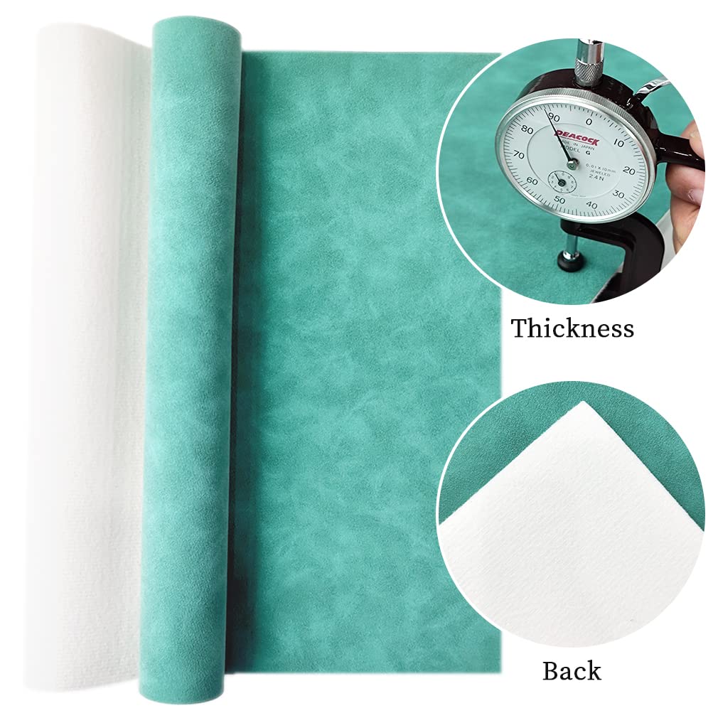 Cyan Soft Faux Suede Fabric 30x135cm Synthetic Faux Leather Frosted Leatherette for Car Decoration Home Textiles - Image 3