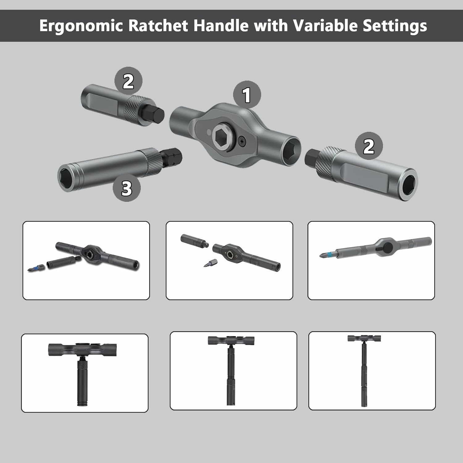 42 in 1 Magnetic Ratcheting Screwdriver Set, T Handle Screwdriver Set with Storage Case for Home, Computer, Furniture, Bicycle, DIY Gifts