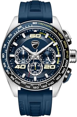 Ducati Mens Chronograph Quartz Watch Bold Case Design, Multi-Function Subdials, Sport Racing Aesthetic, Stopwatch Feature, Modern Styling, Performance-Inspired Timepiece for Everyday Wear