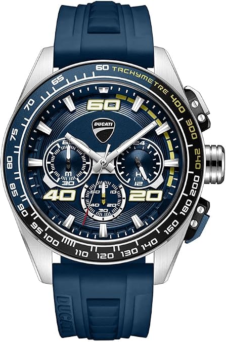 Ducati Mens Chronograph Quartz Watch Bold Case Design, Multi-Function Subdials, Sport Racing Aesthetic, Stopwatch Feature, Modern Styling, Performance-Inspired Timepiece for Everyday Wear