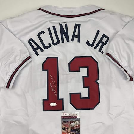 Acuna autographed jersey Clearance