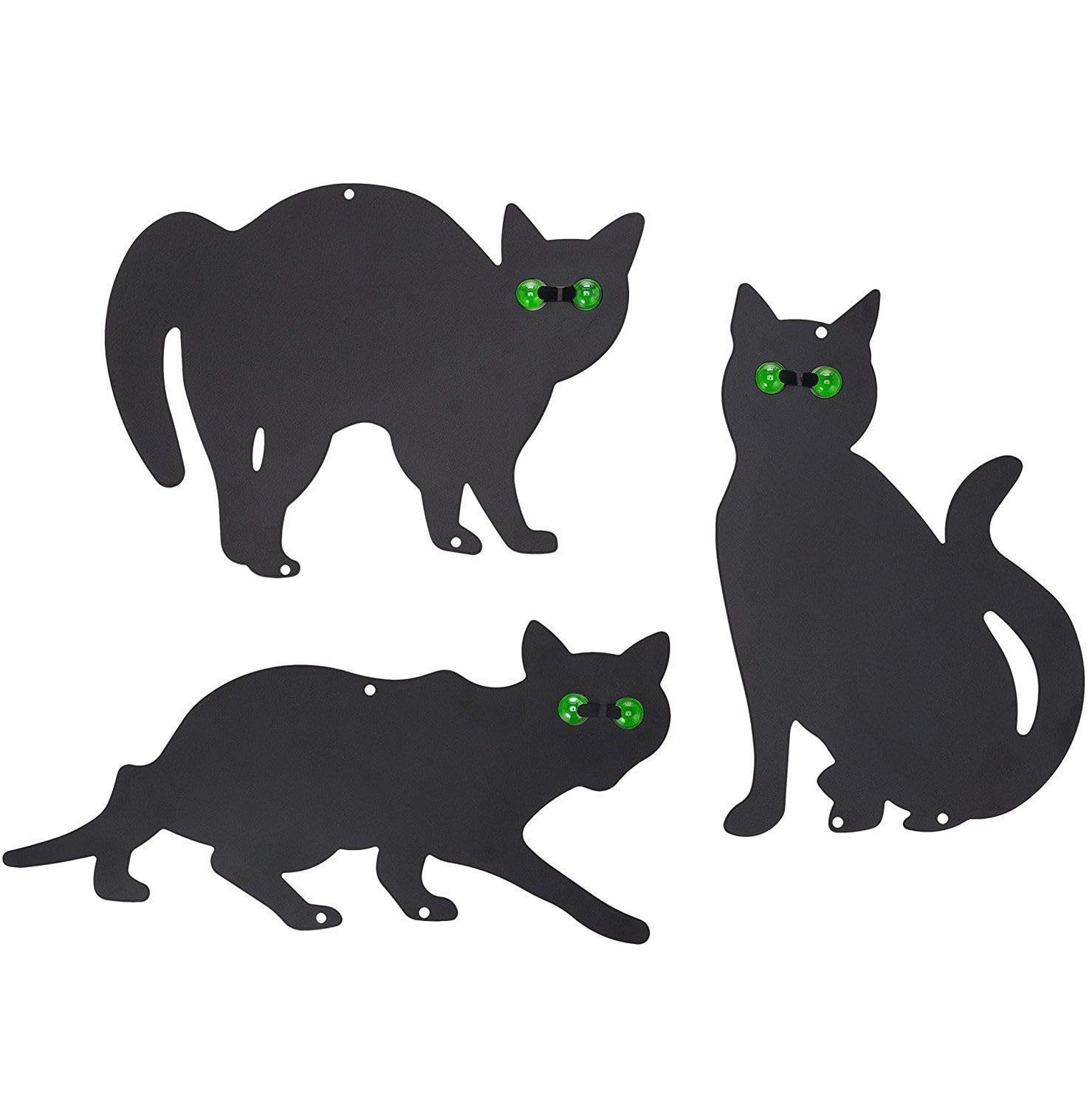 Taylor & Brown 3Pcs Cat Silhouette for Garden Black Cat Garden Scarer with Reflective Eyes Weatherproof Cats Scarer for Yard Outdoor Harmless Bird Deterrent Fox Rodent Pest Repeller