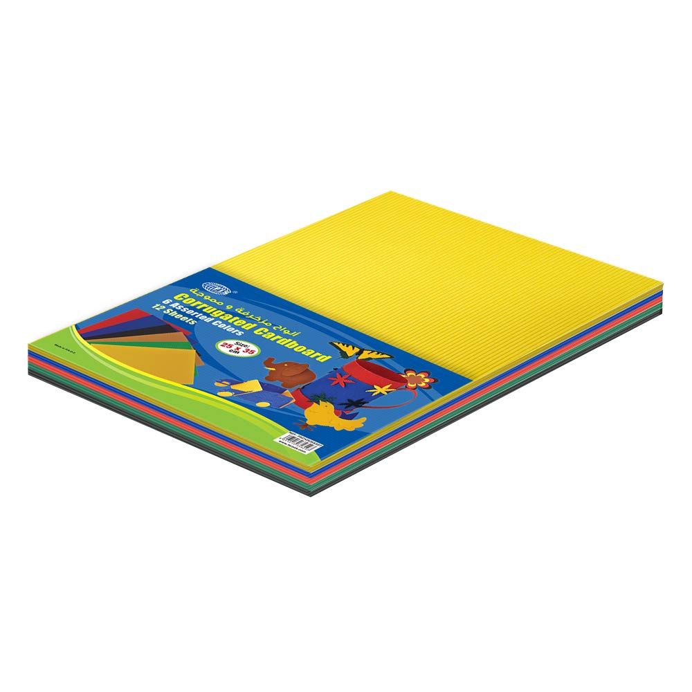 FIS Corrugated Cardboards, 25x35cm, Multicolor - FSCH2535ASST, 12-Sheets