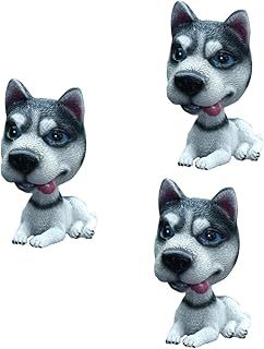 Toyvian 3 Peças Acessórios Para Carro De Cachorro Acessórios De Monitor Balançando A Cabeça Enfeites De Carro De Brinquedo De Cachorro Bobblehead Balançando A Cabeça Exibição De Carro De