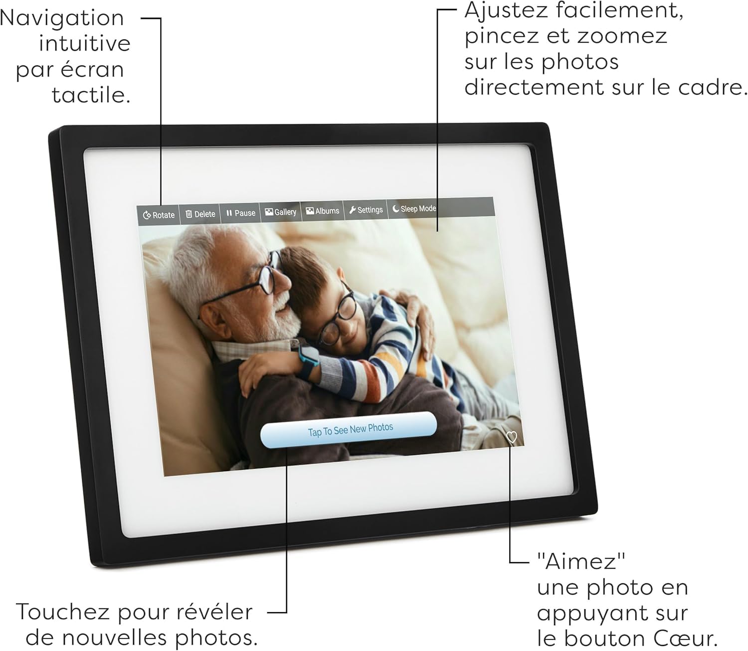 Cadre Skylight : Cadre Photo numérique WiFi 10 Pouces, Email, Photos de n'importe où, écran Tactile
