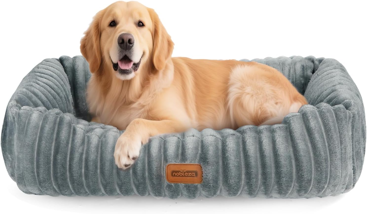 Nobleza Cama para Perro Grande, Cama de Perro Lavable, 85x75x20cm Cama para Perros con Suave Relleno de Esponja, Fondo Antideslizante, Funda Extraíble, Gris