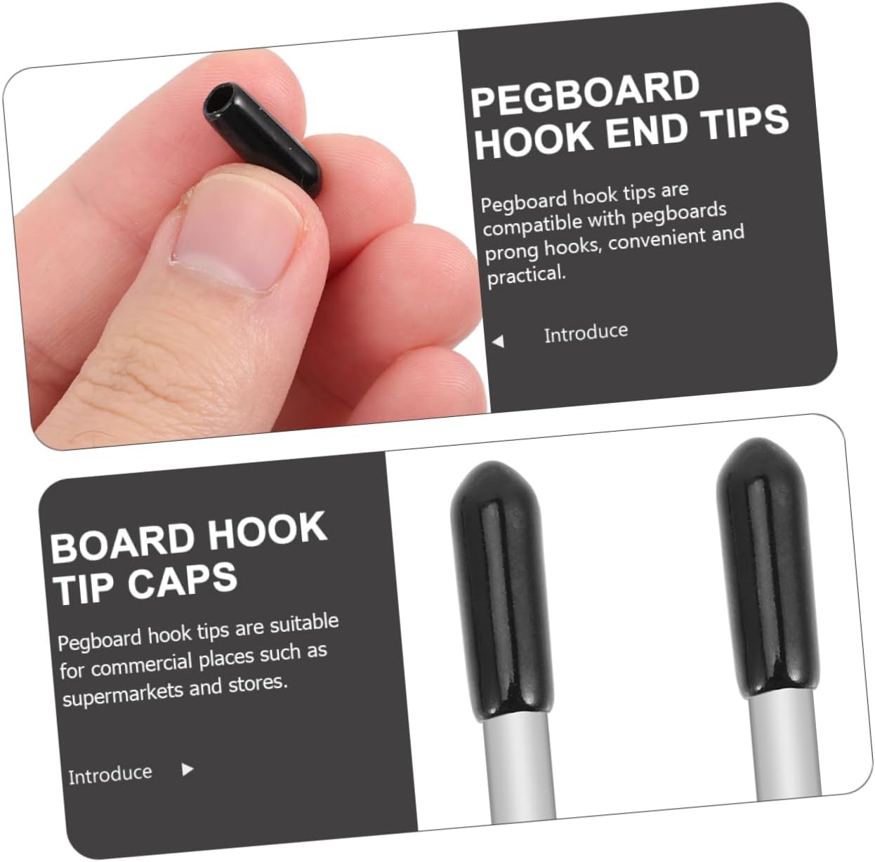 Healeved 300個 穴あきボードフックホルダー ワイヤー収納棚 ペグボード 金属製収納棚 ゴムエンドキャップ ペグボード ツ