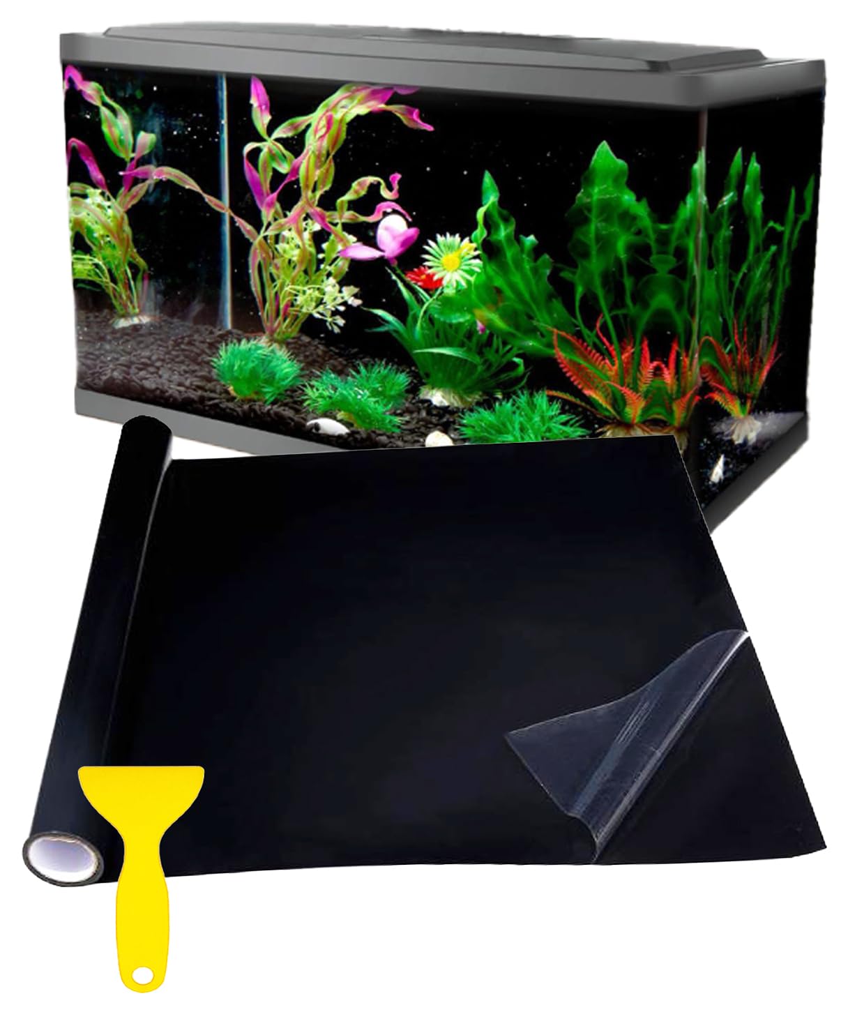 Amazon | S.fields.inc 水槽背景シート 黒 2m スクリーンフィルム