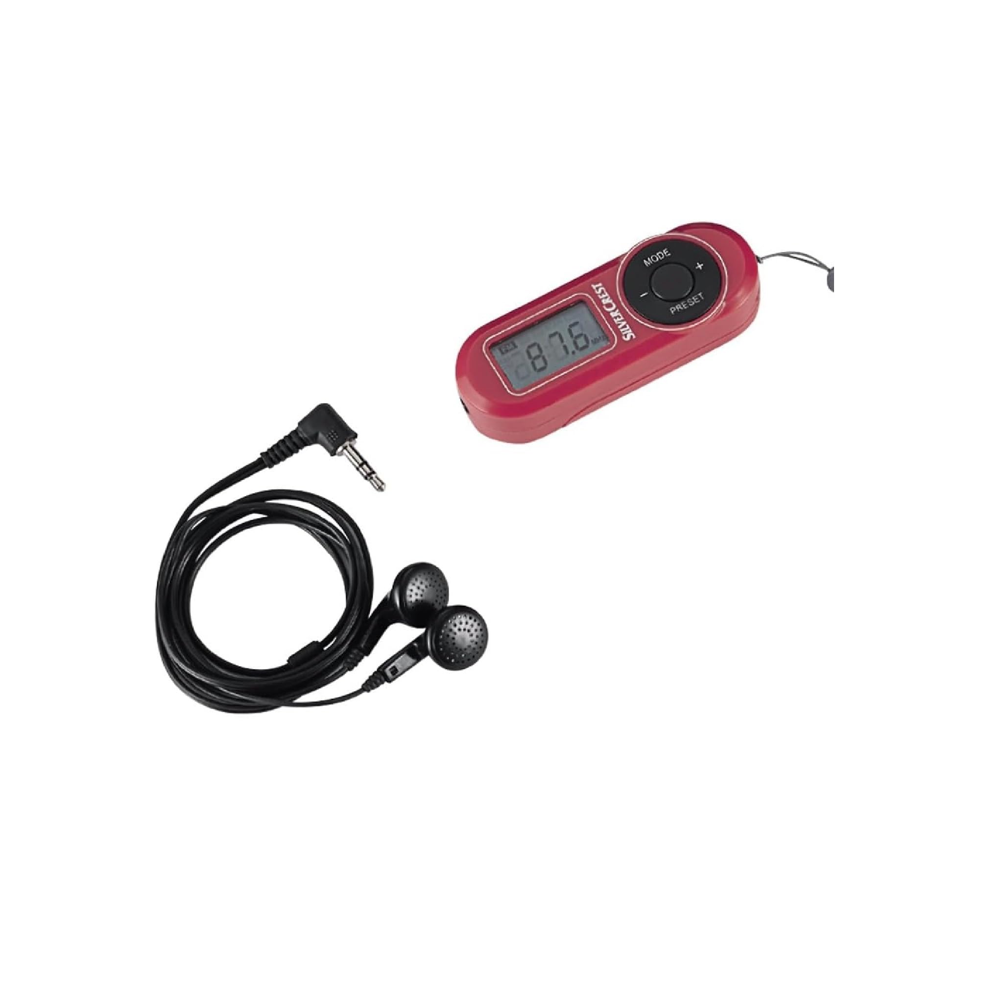 Close-up of Crivit Silvercrest FM Scan Radio controls