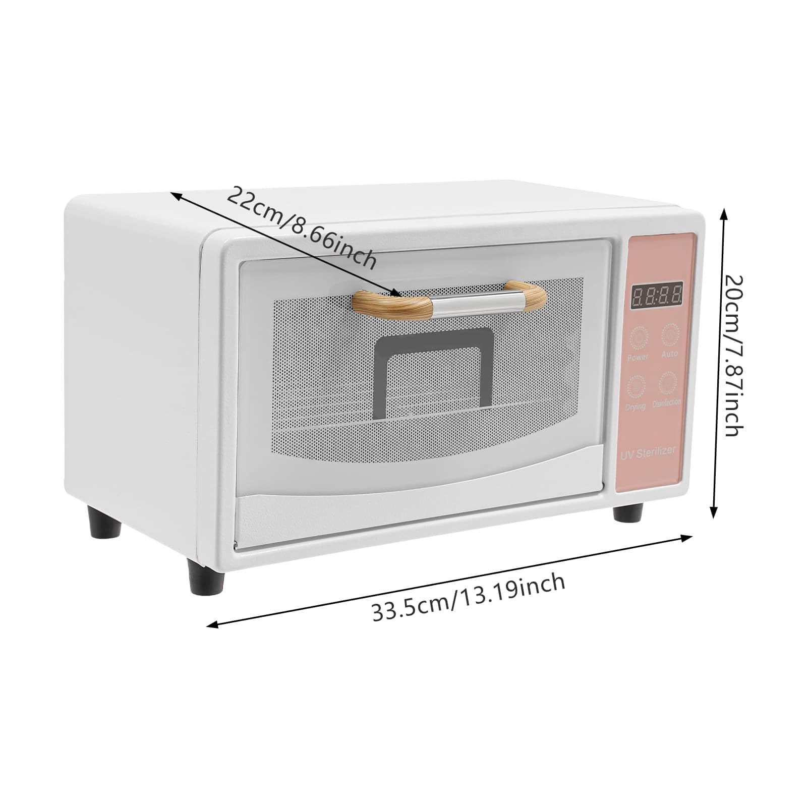Sterylizator UV 160W 10L, suszenie na gorącym powietrzu 75℃, funkcja timera, do narzędzi do paznokci, bielizny, sztućców (różowy)