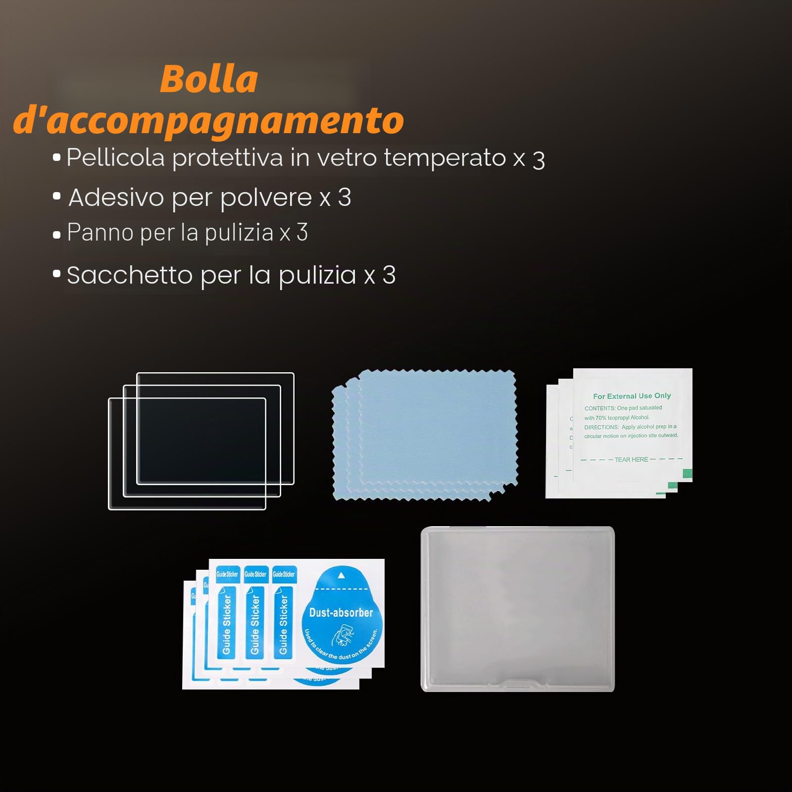 AMAZEAR Protezione Schermo per Insta360 X4 Air Action Camer (confezione da 3), accessori Insta 360 X4 Air, pellicola in vetro temperato impermeabile, anti-graffio, anti-impronte, anti-bolle