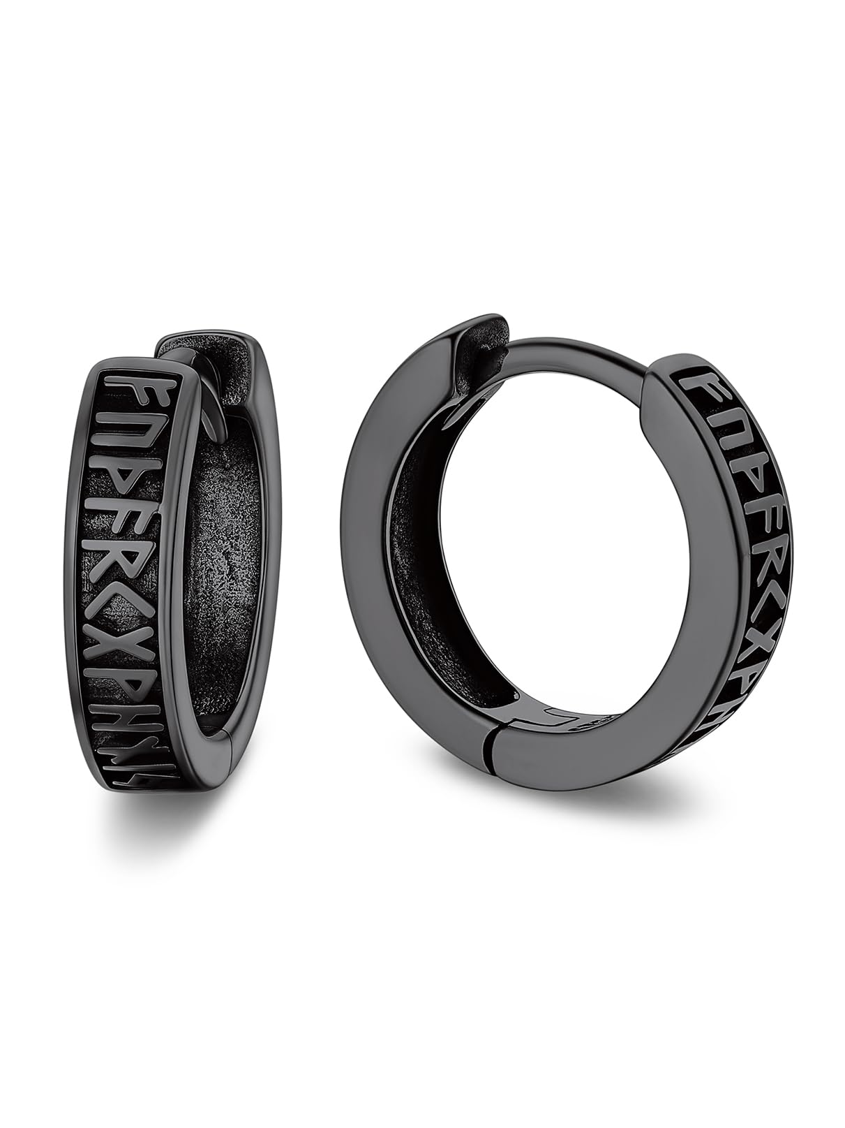 Bandmax 925 Sterling Silver Black Huggie Hoop Earrings 10mm Small Ear Hoops Hypoallergenic Silver Cartilage Piercing Jewelry Gift for Women Men