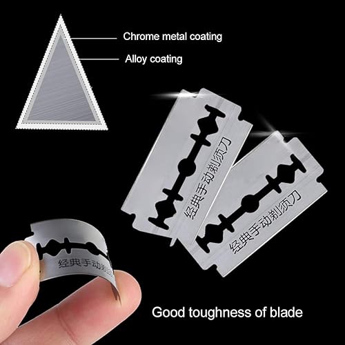 Miniatura 2 de Maquinilla de afeitar clásica de doble filo, maquinilla de afeitar de seguridad con cabezal de hoja de doble cara, acero inoxidable mecánico