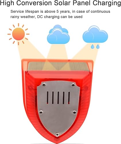 Miniatura 4 de Alarma de viaje antirroboantiintrusión, sirena solar de sonido y luz para interiores y exteriores, 129dB DIY hogarcampamentoalarma de seguridad