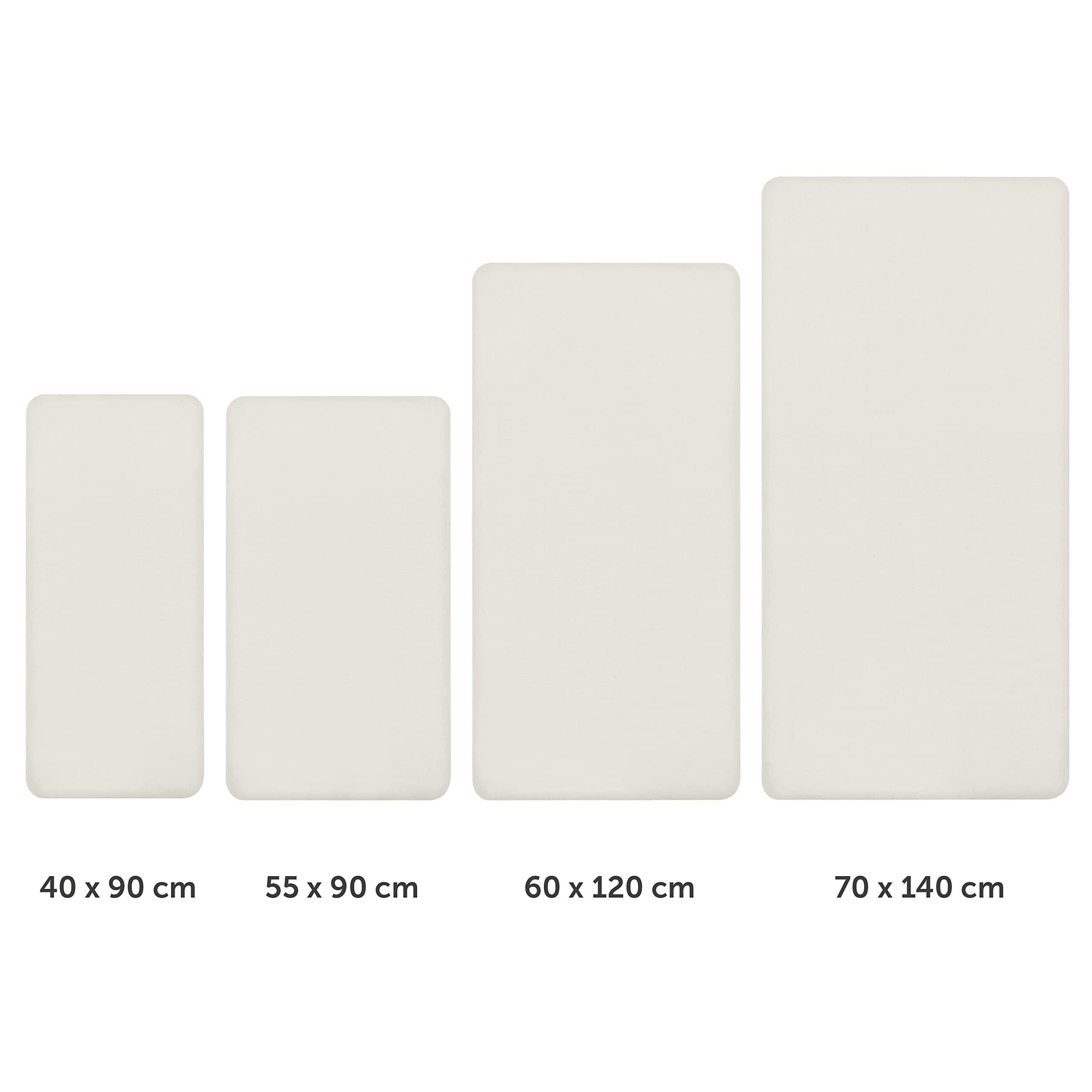 Laleni Lenzuola Culla Neonato - Lenzuola Lettino - Lenzuola Carrozzina Neonato - Coprimaterasso Culla con Angoli Elastici - Coprimaterasso Lettino 100% Cotone 135gsm - Avorio - 60x120-70x140cm