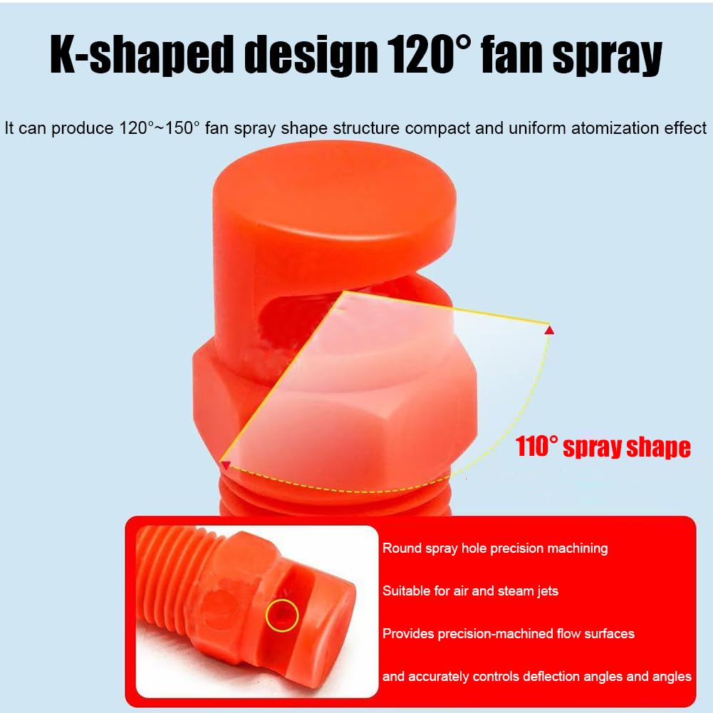 110 boquillas en forma de ventilador plano, Dysza wentylatora szerokokątnego do czyszczenia tworzyw sztucznych PP Typ K Ogród Rolnictwo Zastosowanie 5-10 szt(3/4 (Hole Diameter 8.0mm),10pcs)