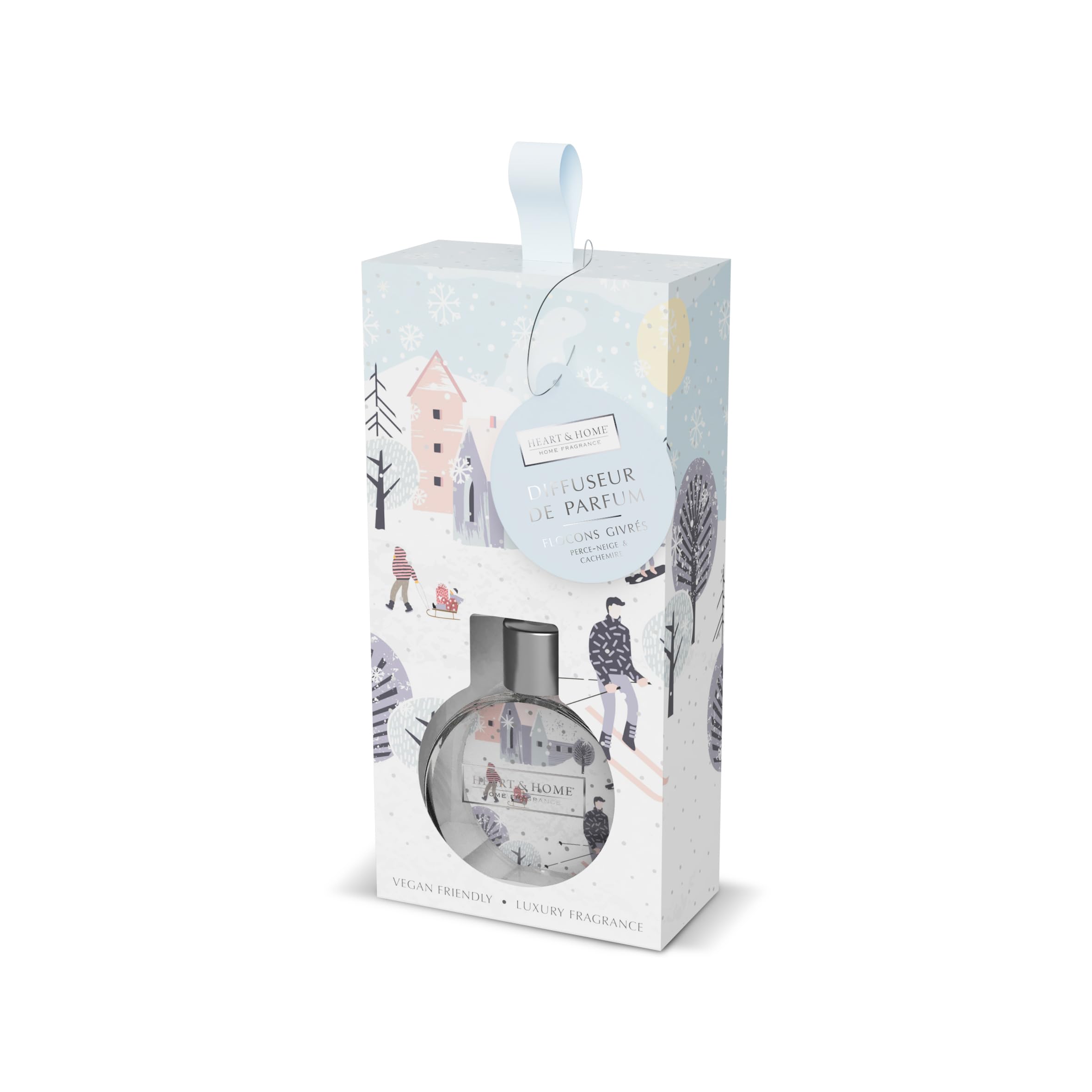 Diffuseur parfum bâtonnets Flocons Givrés anti-odeur maison flacon verre