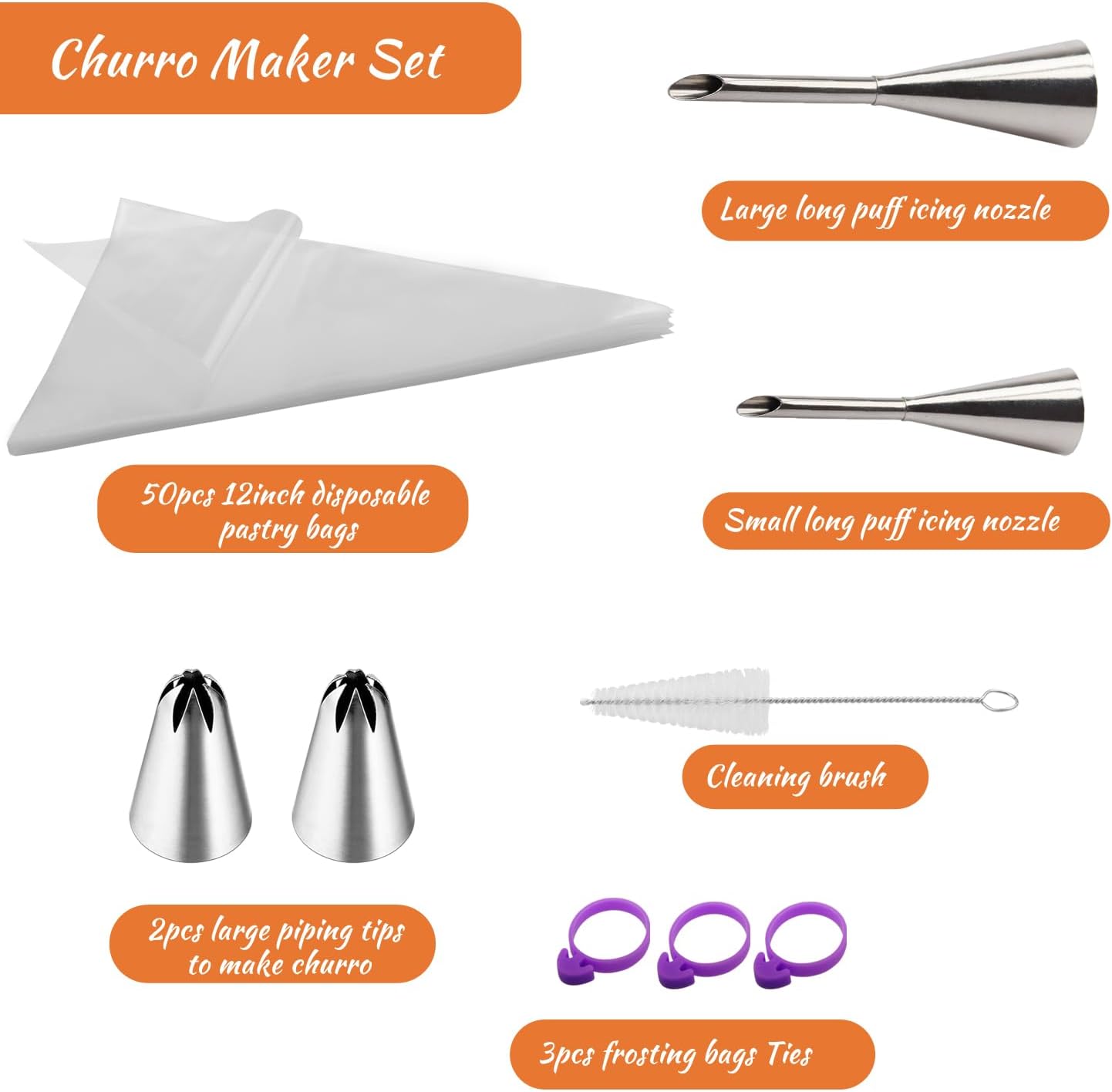 Churrera Churro Maker and Filler: Large Piping Tip Nigeria Ubuy