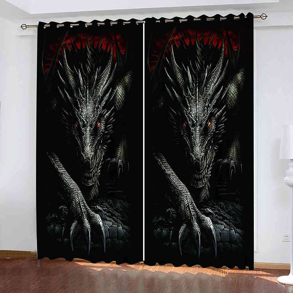 Rideaux occultants 140x160 dragon d'anime thermique anti-bruit tissu lourd