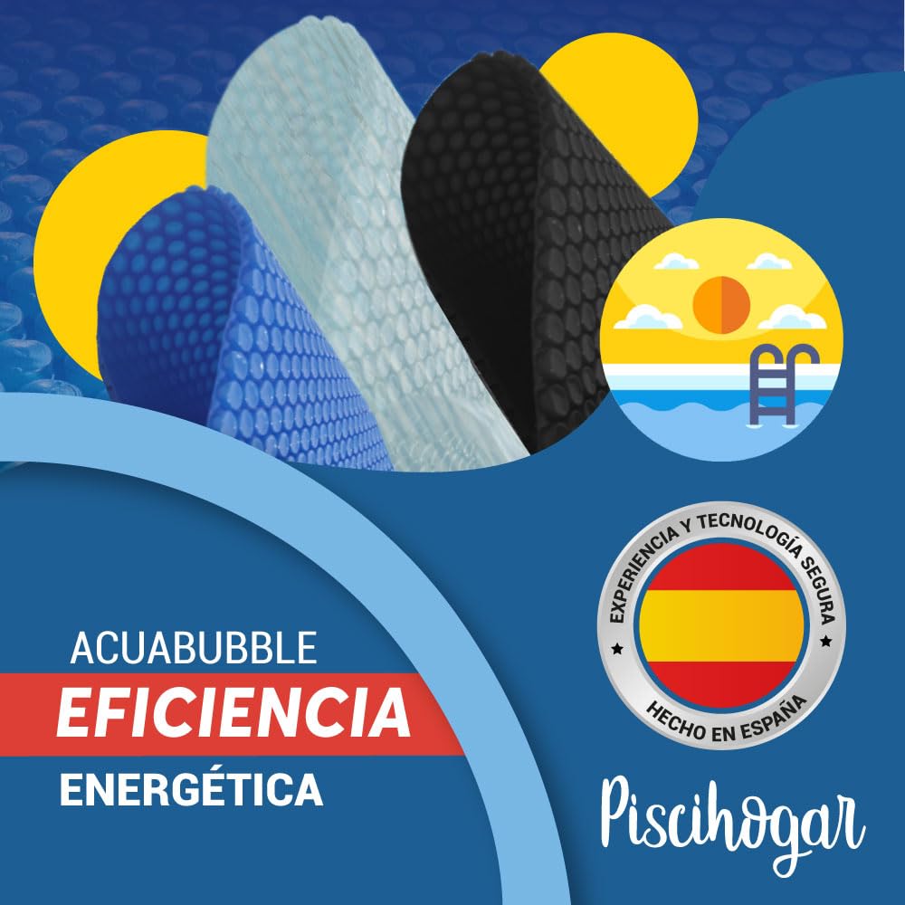 AcuaBubble PLUS 500 micras Manta térmica piscina - Fabricada en España I Duradera y de Alta eficiencia energética I Ahorro: No precisa refuerzos I Medidas totales: 3.00 x 6.00 m — view 4