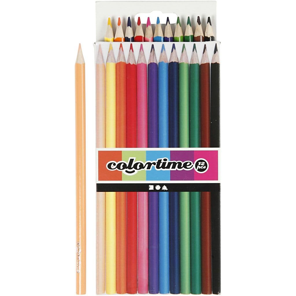 Colortime 12-Piece Colortime Coloured Pencils, Assorted Colors