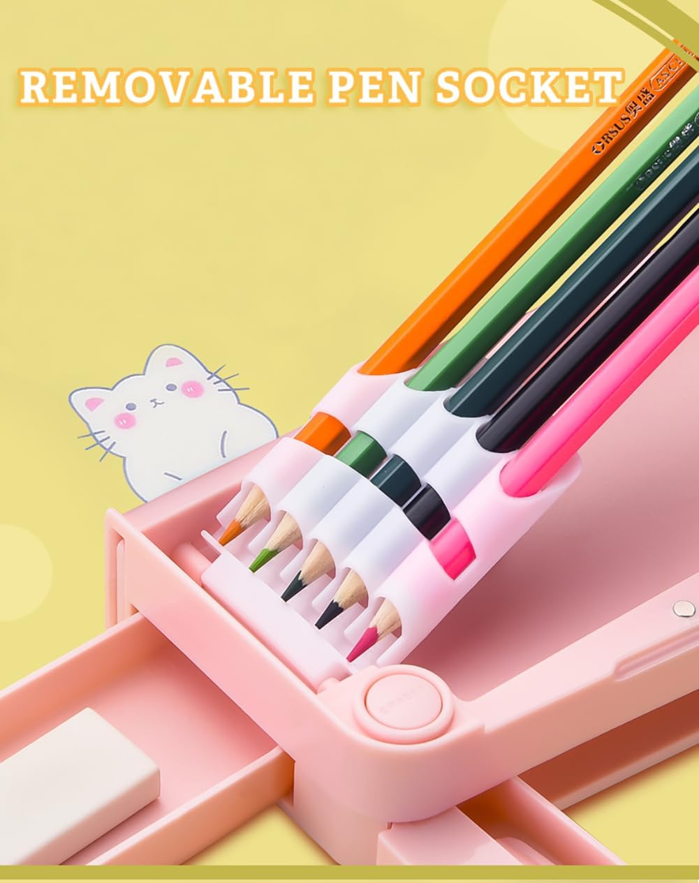 Cute Cartoon Pencil Case for Girls,Pop Up Multifunctional Pencil Box with Sharpener,Schedule,School Supplies,Kids Pencil Pouch with Compartments image 5