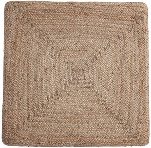 Biscayne Natural Woven Jute and Solid Wood Coastal Bohemian 30-Inch Square Coffee Table for Living Room