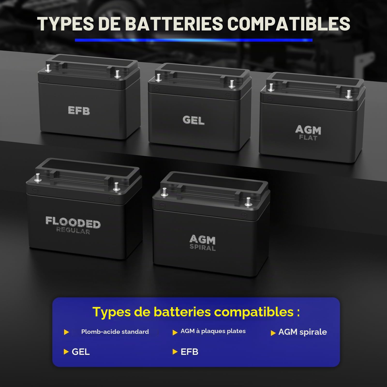 AUTOOL Chargeur Batterie Voitures, Alimentation électrique pour reprogrammation Flash 150A, Inverter 12V 220v 1500W, Charge Rapide Chargeur Batterie pour Batterie au Plomb