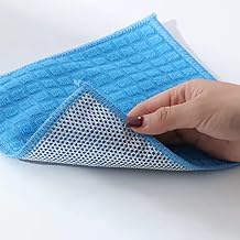 SWIPIO Double-Sided Microfiber Silver Silk Silver Cloth Kitchen Non-Oil Cleaning Cloths, for Wet and Dry Mesh Microfiber Cleaning Cloth for Metal, Kitchen, Dishes Pack of (10)