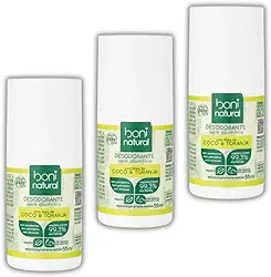 Kit 3 Desodorantes Roll-On Coco e Toranja 55ml - Boni Natural
