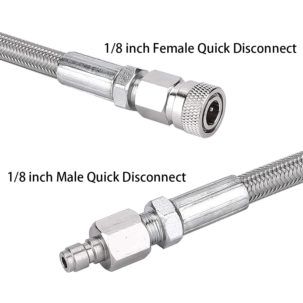 PCP Luftfüllschlauch 91cm Edelstahl - 4500PSI Hochdruck-Schlauch Für Paintball & HPA Tanks