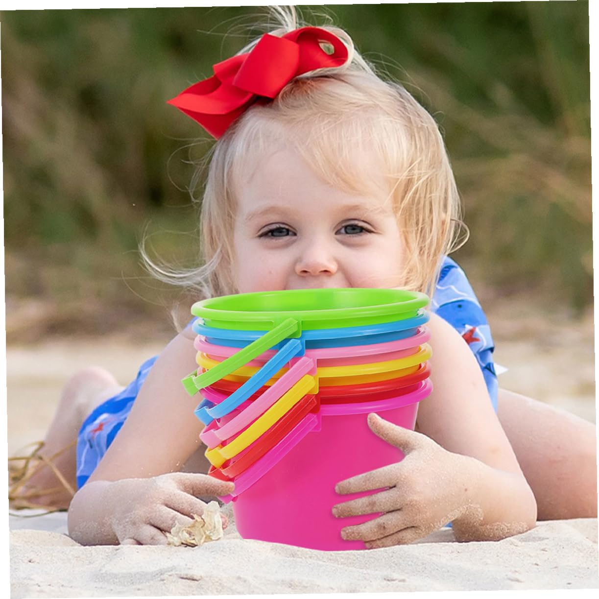 Secchiello Gioco Mare 12 Pezzi Ragazzo Ragazza da Spiaggia per Abs | Festa Estiva, Secchiello Resistente, Accessori da Spiaggia per Giardino e Sabbia, Set Versatile per Ragazzo Ragazza