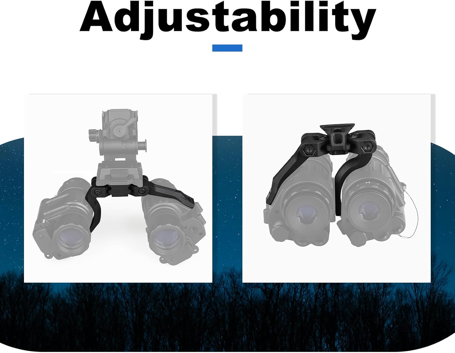 Plastic Night Vision Binocular Bridge Mount for pvs14 Adjustable for Dovetail L4G24 Helmet Bracket Support 1 Digital or 2 Optical nvg (UK Standard)