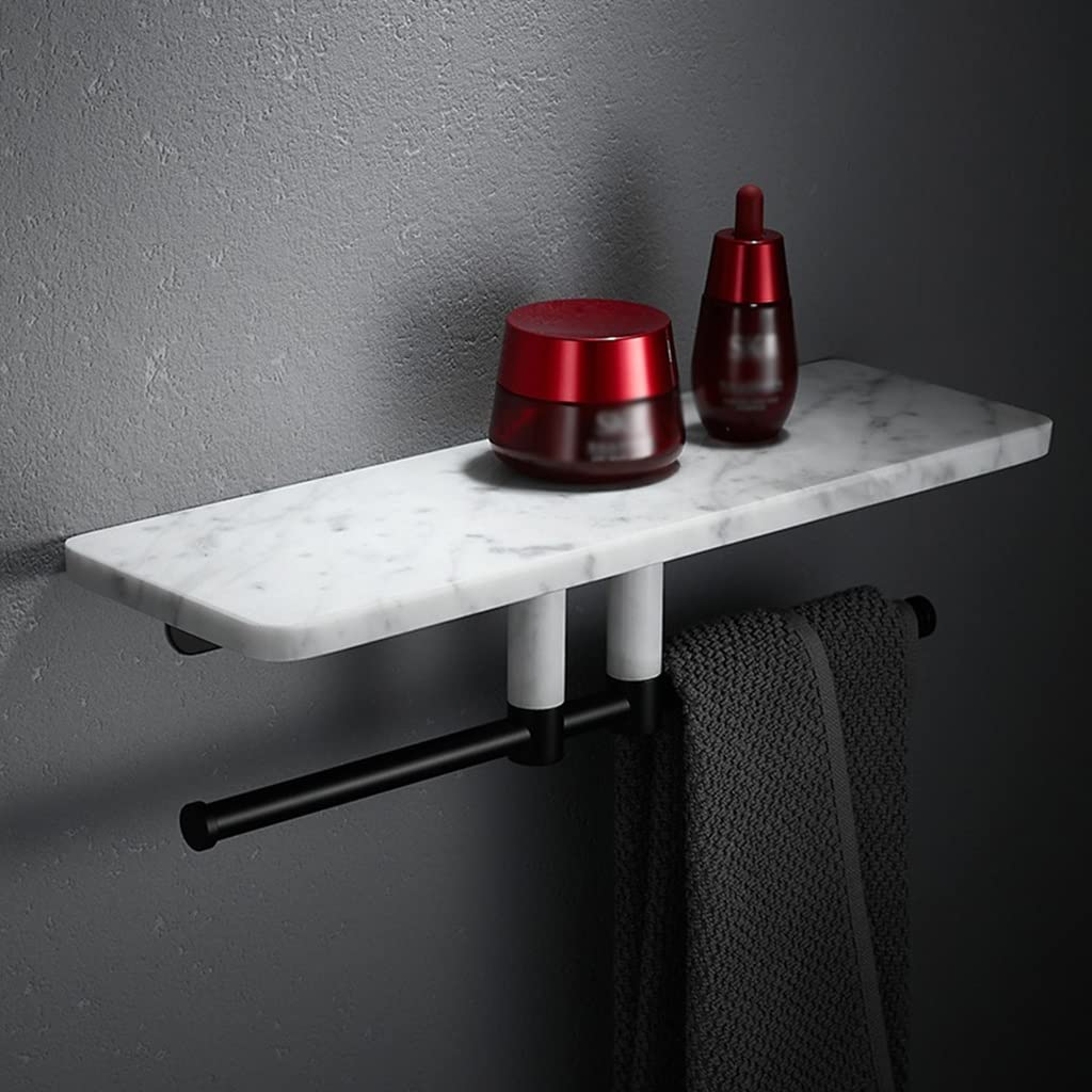 NPQPNAFC Shower Caddy Bathroom Shelf Nordic Natural Marble Shelf Towel Shelf Light Bathroom Mirror Washstand Storage Clapboard Wall