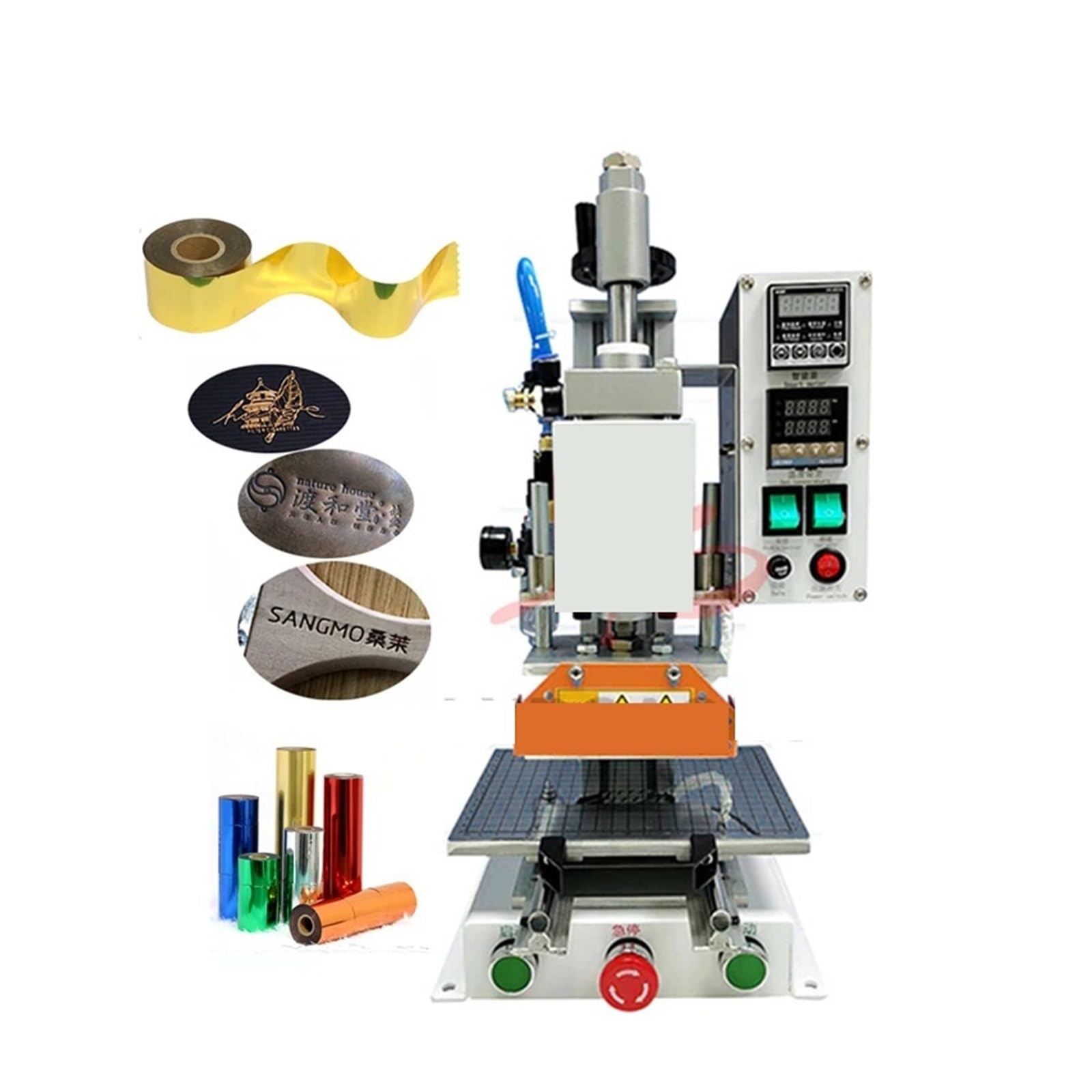Pneumatic Multifunctional Heat Transfer Press Embossing Machine with Stand Foil Paper Optional for Leather Paper Wood Stamping(4)