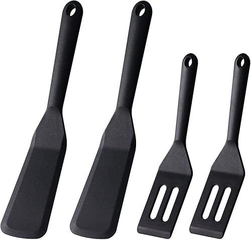 Espátulas pequeñas, 4 piezas, espátula de silicona fácil de limpiar, espátula flexible para brownie, mini espátula de silicona para pescado, arroz
