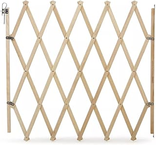 Bettacare Expandable Pet Barrier, 60cm - 108cm, Natural, Wood, Retractable Dog Safety Gate, Barrier for Puppy and Dog