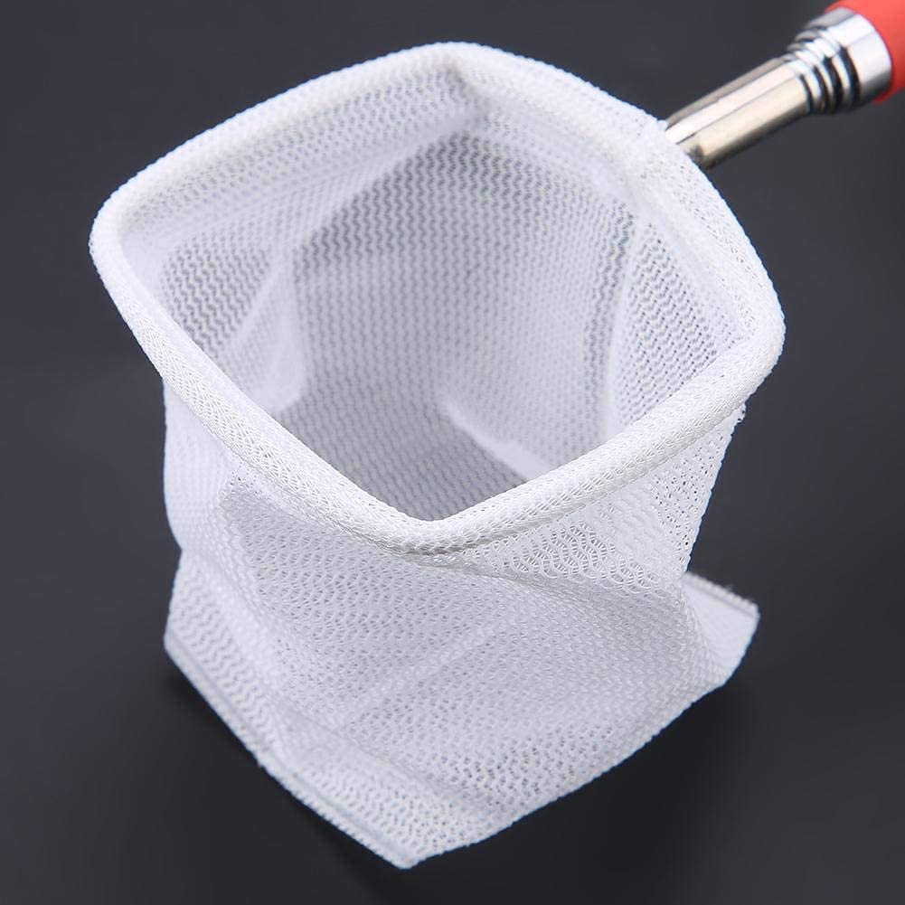 Petit filet télescopique pour poissons d'aquarium avec poignée extensible de 18 à 53 cm de long pour aquarium Betta (carré, rouge)