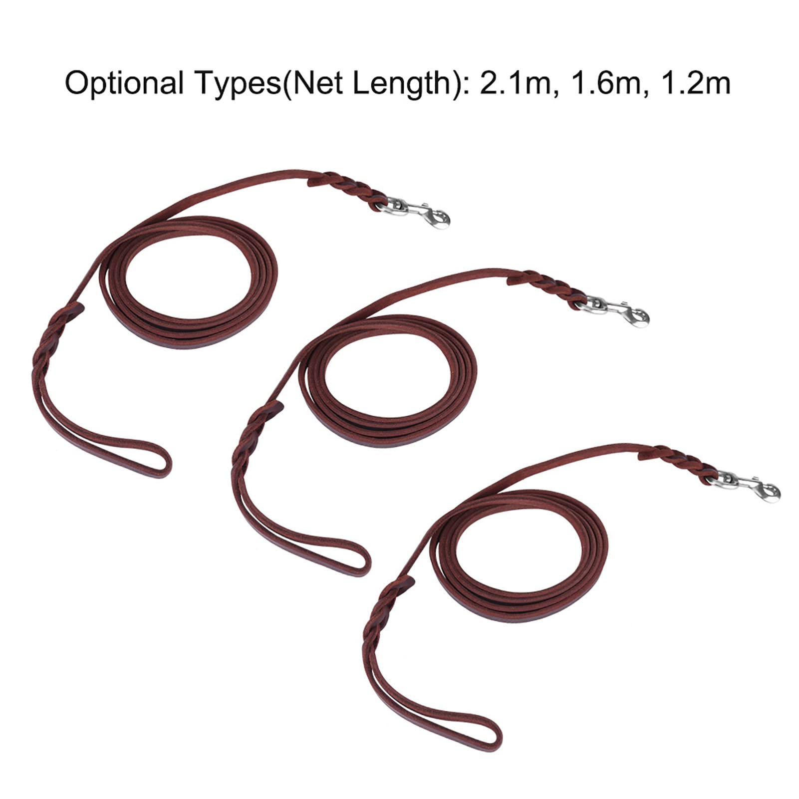 YOUTHINK Correa Cuero, Correa De Cuero para Perros, 210Cm Cable De Entrenamiento para Caminar Deslizante con Cierre De Metal Correa De Cuerda Resistente con Asa Cómoda Trenzada