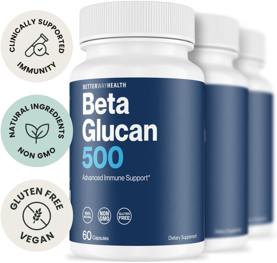 Better Way Health™ - Advanced Immune Readiness - Highly Purified 1,3/1,6 Beta Glucan 500 - Clinically Tested Immune Defense - 500mg/60 Capsules (Pack of 3) - Image 2