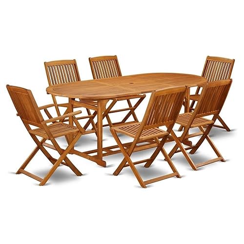 East West Furniture BSCM72CANA 7 Piece Patio Dining Set Consist