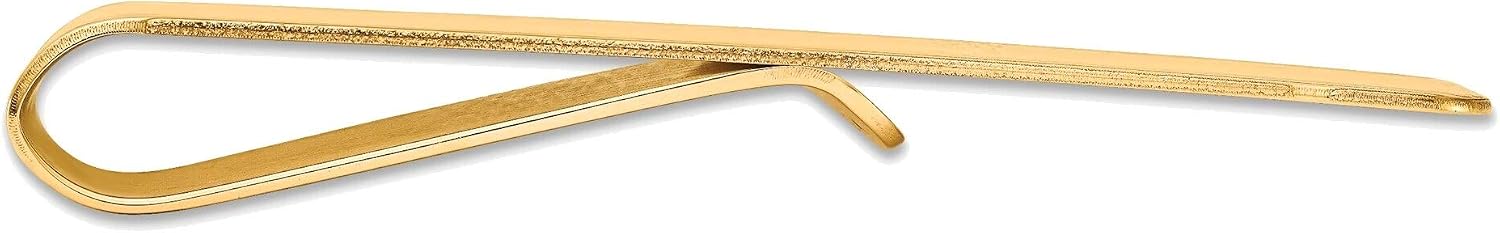 Bonyak Jewelry Men's Grooved Polished Money Clip in 14K Yellow Gold Glittering
