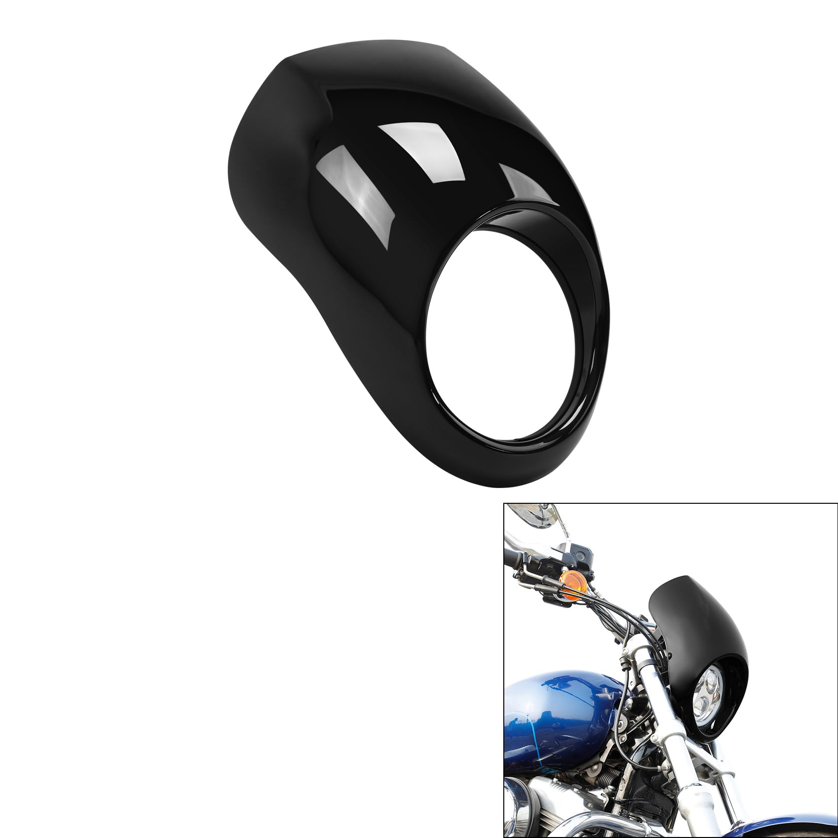 Amazon.com: TCMT Cafe Drag Headlight Fairing Mask Fork Cowl Custom