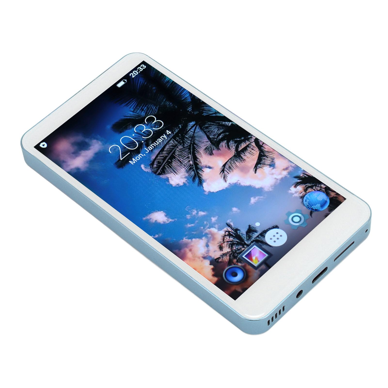 Reproductor MP4 de 5 Pulgadas Reproductor de Vídeo Musical 1080P con WiFi, Octaprocesador, Duración de la Batería y Almacenamiento Ampliable para el Hogar y los Viajes, Azul (Blue)