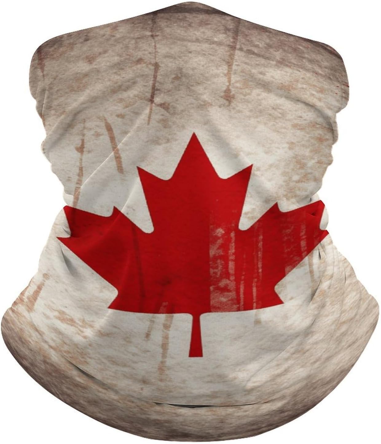 Retro Canada Flag Neck Gaiter UV Protection Polyester Face Gaiter Breathable Quick Dry Head Wrap Multifunctional Stretchy Seamless Bandana for Outdoor Cycling Hiking Skiing Running