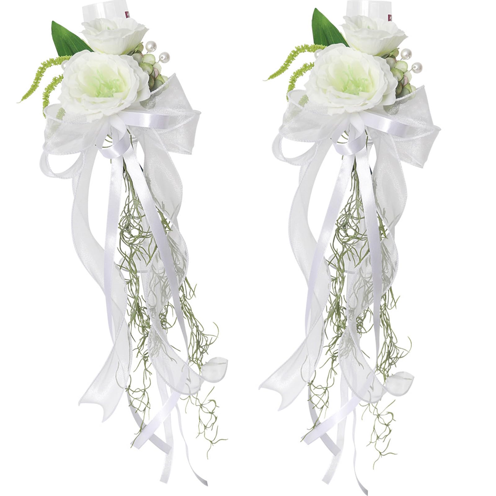 Artificial Flower Flutes Ceremony Photography Props Wedding Flutes Flowers