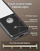 Vista 3 de EZVALO Iluminación bajo gabinete, luz LED recargable de 98 LED con sensor de movimiento para interiores, luces magnéticas regulables para armario