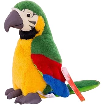 Trayosin Plush Toy Parrot Stuffed Toy Kawaii Parrot Plush Realistic Cuddly Toy Plush Cushion Soft Toy Throw Cushion Cuddly Toy Gift for Children Girls Boys 28 cm Green