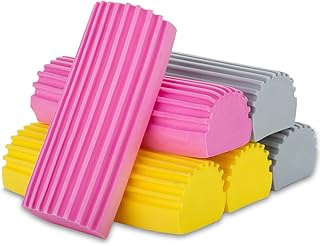 6 Pack Damp Clean Duster, Dust Cleaning Sponge, Reusable Dusters for Baseboards, Blinds, Glass, Vents, Mirrors, Window Track Grooves, Efficient Cleaning Supplies